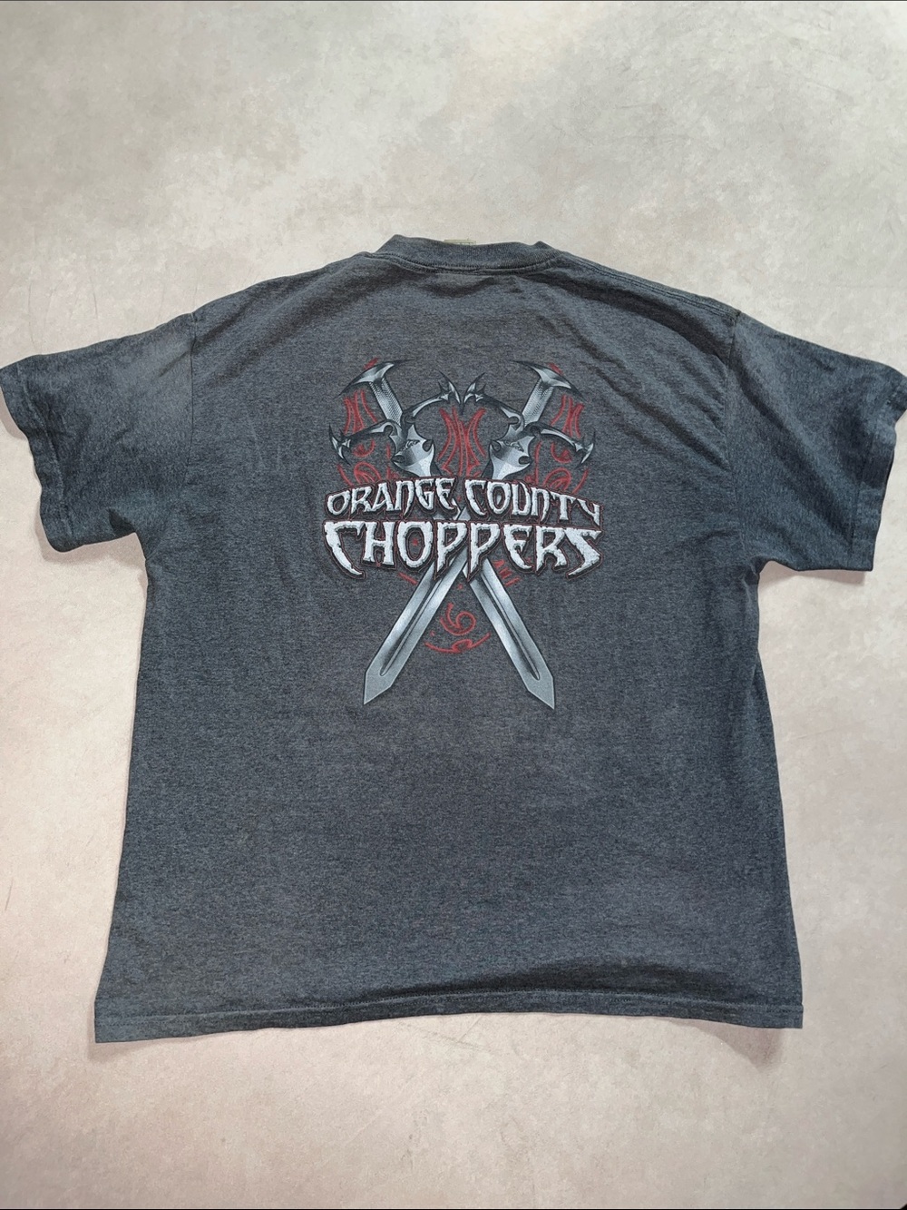 Vintage OCC Orange County Choppers Thrashed Graphic Biker T-Shirt